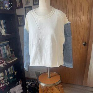 UMGEE medium Ivory And Denim long sleeve Shirt NEW